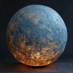 Illuminated sphere with textured surface.