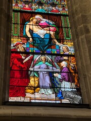 Stained glass in a church in Slovakia Bratislava