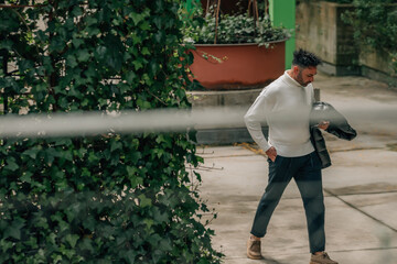 adult man on a visit or tourist trip