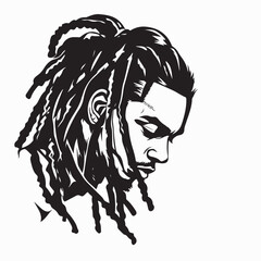 Dreadlocks Male Style Vectors image Isolated on white background.