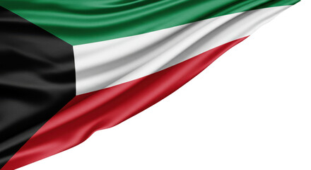 waving flag of Kuwait  isolated on transparent, png