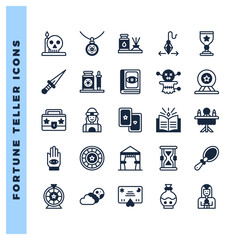 25 Fortune Teller Lineal Fill icon pack. vector illustration.