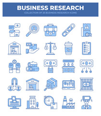 Collection of 25 Business Research Icons. A Visual Guide to Market Analysis and Strategy