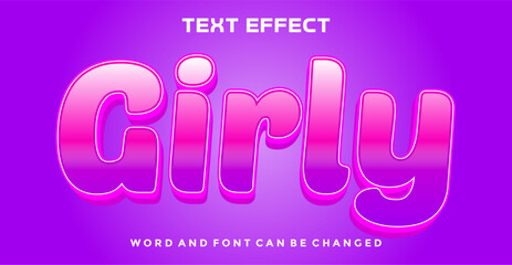Girly editable text effect