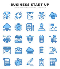 icons set. Business Start Up for web. app. vector illustration.