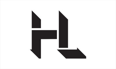 HL 3D monogram Logo design.