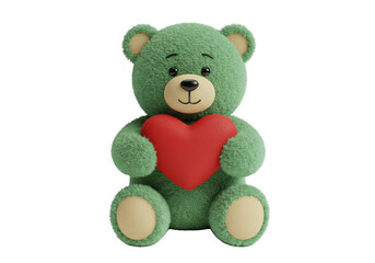 Isolated Teddy Bear with Heart Love Affection Treat