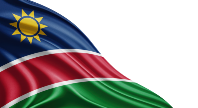 the national flag of Namibia isolated on transparent, png