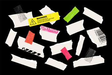 Vector Paper Bits And Sticky Tape Set