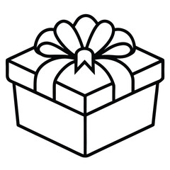 Chocolate Gift Box Design, gift box vector illustration line art