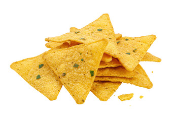 Isolated Seasoned Nacho Chips Savory Snack Group