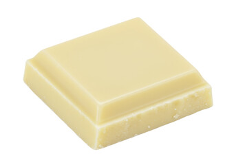 Isolated Square of Creamy White Chocolate