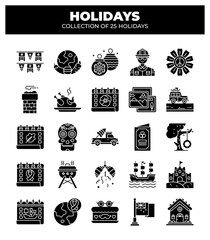 Obraz premium Collection of 25 Holidays. A Visual Guide to Festive Events