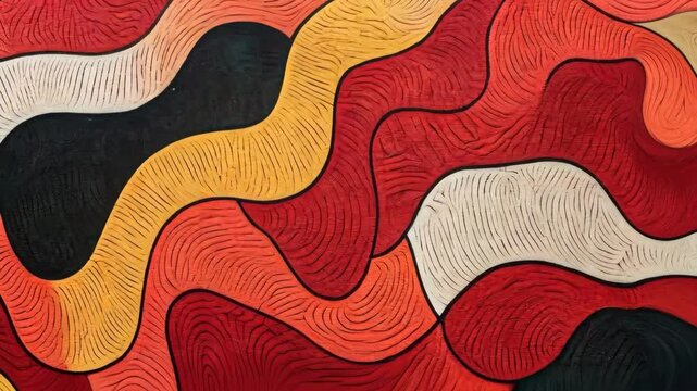 Modern Abstract Painting with Dynamic Flow