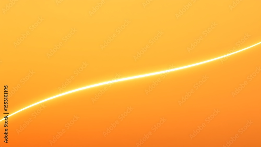 Canvas Prints orange background with a curved white glowing line abstract design graphic element illustration