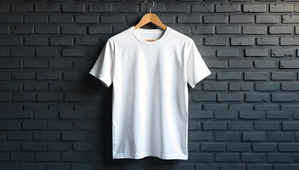 White t-shirt clothing blank template on mannequin or hanger