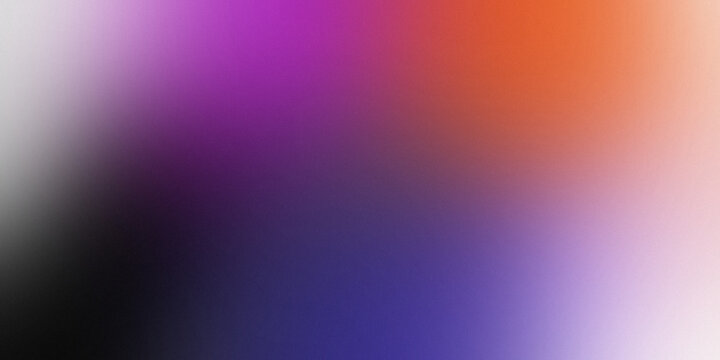 Minimal abstract gradient with smooth blur and grainy texture on transparent background. Blend of black, purple, orange and white tones