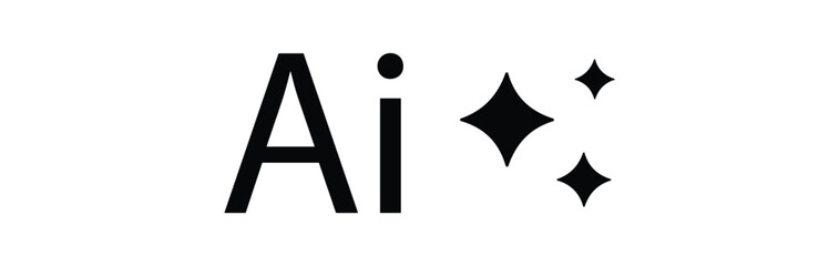 AI logo icon magic sparkle stars symbol , Artificial intelligence sign. Vector EPS 10