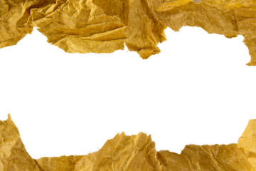 ragged rip in yellow crumple paper texture background