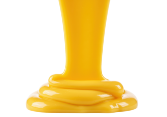 Melted, dripping yellow substance isolated on transparent, png