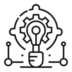 Tech Innovation outline icon on white background