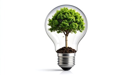 Green Tree in Lightbulb.