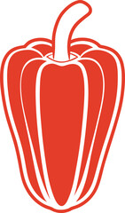 red bell pepper isolated