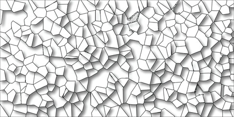 Obraz premium Abstract cellular structure with black lines and white background creating a pattern with shadowing and irregular shapes