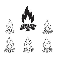 Fire icon collection. Fire flame symbol. concept flame fire icon