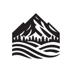 mountain landscape vector silhouette clip art logo design illustration