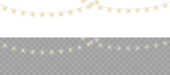 Elegant string of cotton globe bulbs, softly glowing and arranged in rows. Great for festive overlays, romantic wedding décor, cozy winter scenes or magical garden party designs.