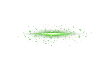 Green energy line with horizontal glow and shine beam on transparent background. Great for tech overlays, HUD motion elements, futuristic light design, sci-fi video projects, or high-tech visual accen