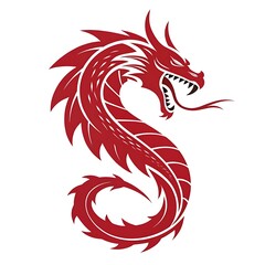 Chinese New Year celebration with Dragon illustration in vintage art style
