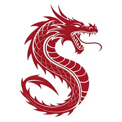 Chinese New Year celebration with Dragon illustration in vintage art style
