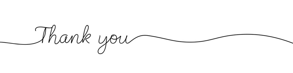 Thank You Hand Lettering. Typography Design Inspiration. Black colored. On a white background.