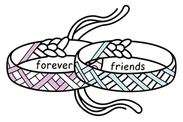 Handmade friendship bracelet illustration with colorful woven threads