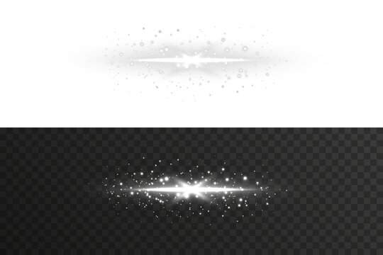 Soft light flash effect with radiant beam and glimmering star center in white. Ideal for enhancing photographs, adding light touches to digital art, or decorating festive and romantic scenes