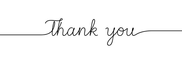 Thank You Hand Lettering. Typography Design Inspiration. Black colored. On a white background.