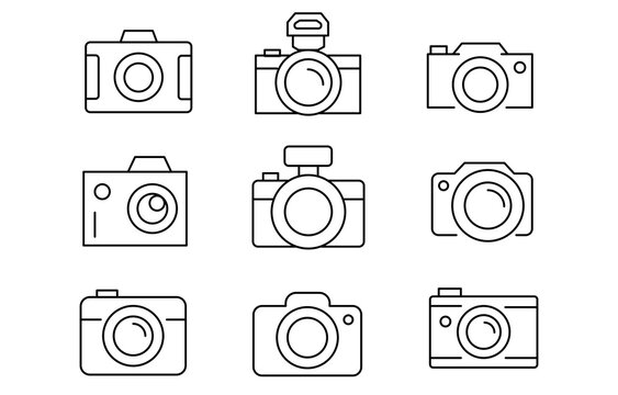 camera icon set