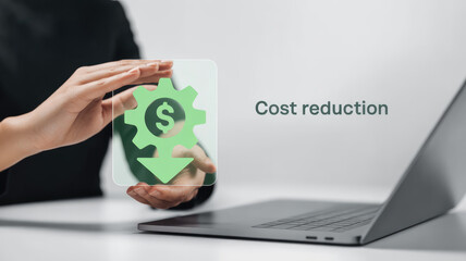 The dollar sign is pointing down, indicating a cost reduction