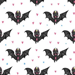 seamless pattern with funny bat
