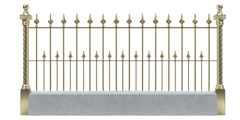 Naklejka premium Gold Ornamental Fence isolated