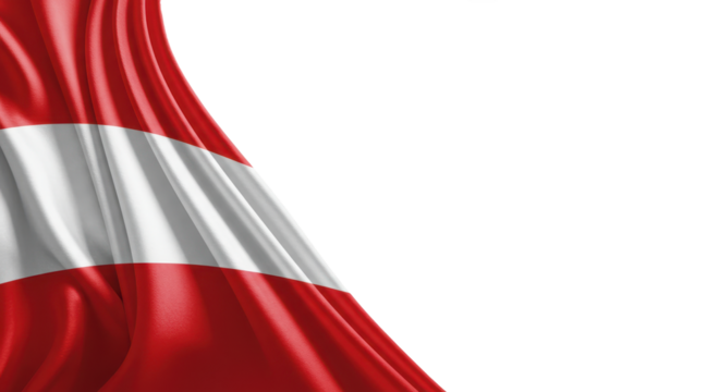  austrian flag with folds. transparent, png, 