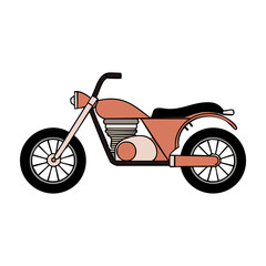 Fototapeta premium Illustration of a vintage motorcycle in a minimalist style reflecting classic design elements. PNG image, transparent background