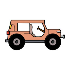 Stylish off-road vehicle design viewed from the side on a clear day in a vibrant setting. PNG image, transparent background