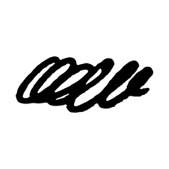 Obraz premium Black abstract brush stroke. Vector hand-drawn illustration.