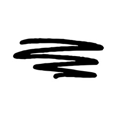 Black abstract brush stroke. Vector hand-drawn illustration.