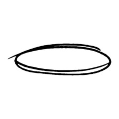 Ellipse Brushstroke. Vector hand-drawn illustration.