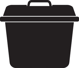 Food Container Silhouette in Black | Kitchen Storage Illustration Vector Format