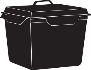 Food Container Silhouette in Black | Kitchen Storage Illustration Vector Format